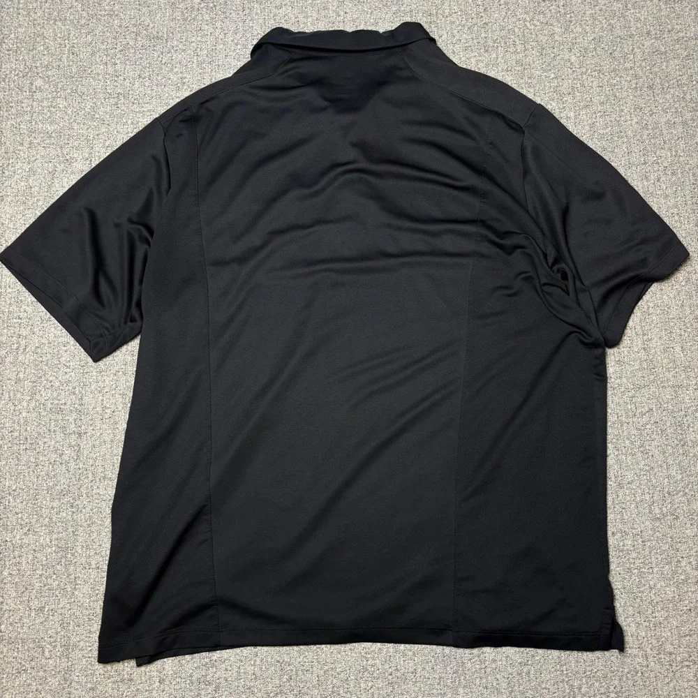 Nike Polo Shirt Mens XL Black Ohio State Buckeyes Dri-FIT Red Stripe Athletic